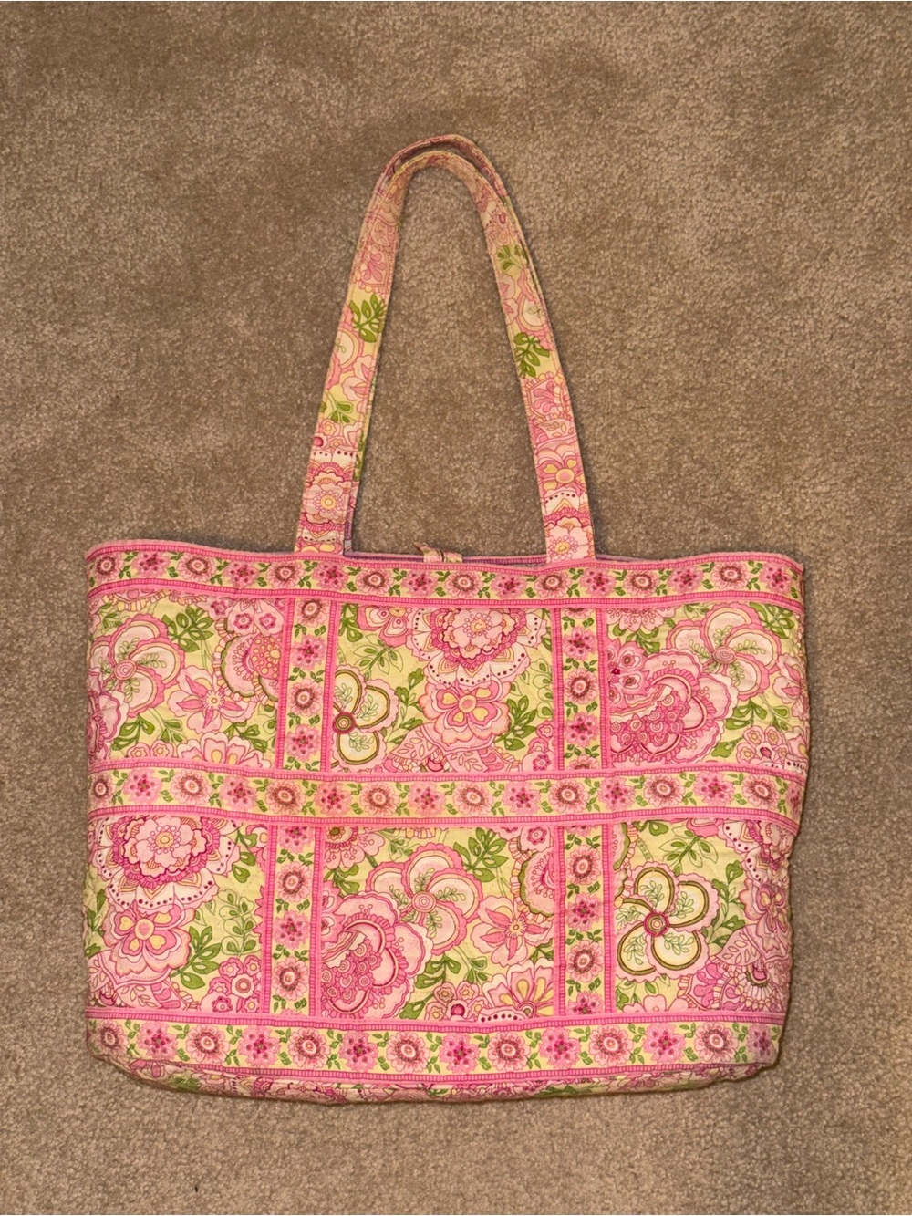 Vera Bradley Tic Tac Toggle Tote in Petal Pink 🌸🌱 Y2K VTG (2004), Rare & Viral